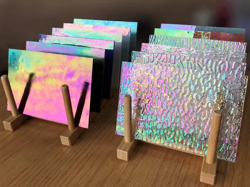 Vista 10 de LITMIND 12 hojas de vidrieras iridiscentes – 4 x 6 pulgadas de vidrio de arte arcoíris opaco para mosaicos, manualidades y proyectos de bricolaje