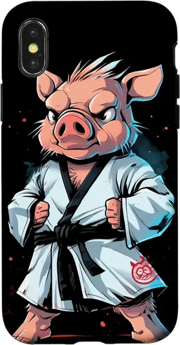 Vista 4 de iPhone 15 Karate Pig Taekwondo Martial Arts Fighter Case