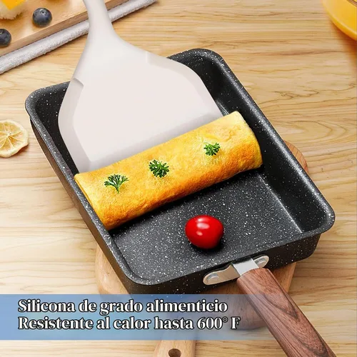 Vista 2 de Espátula ancha de silicona para panqueques, espátulas resistentes al calor para cocinar, panqueques, pizzas, tortillas.