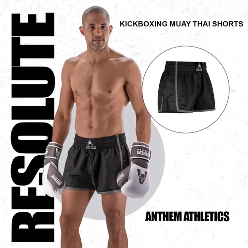 Vista 2 de Anthem Athletics Resolute Muay Thai Shorts - Pantalones cortos de boxeo para hombre y mujer