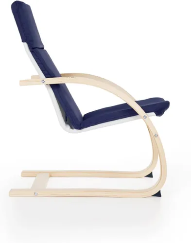 Vista 3 de Guidecraft Kiddie Rocker - Silla de madera acolchada azul para niños pequeños - Muebles para el hogar y la escuela para niños