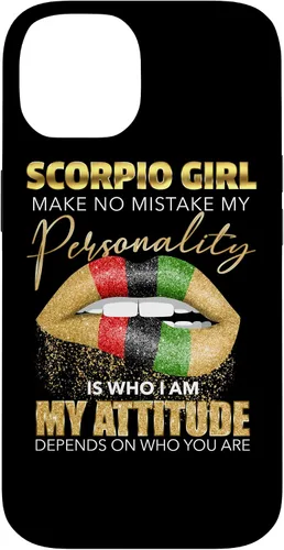 Vista 4 de Scorpio Girl - Funda para iPhone 17, diseño de labios fundidos, color negro