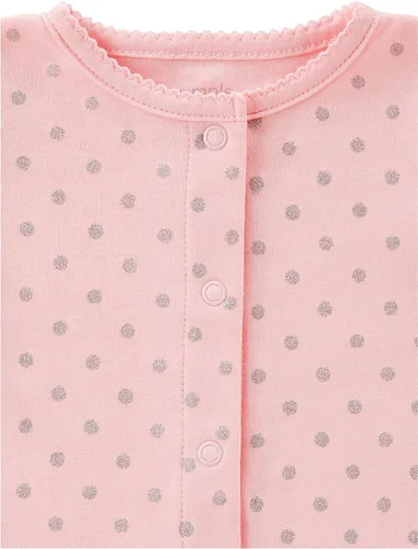 Vista 2 de Simple Joys de Carter's - Paquete de 2 mamelucos de algodón con pies para bebé niña, para dormir y jugar
