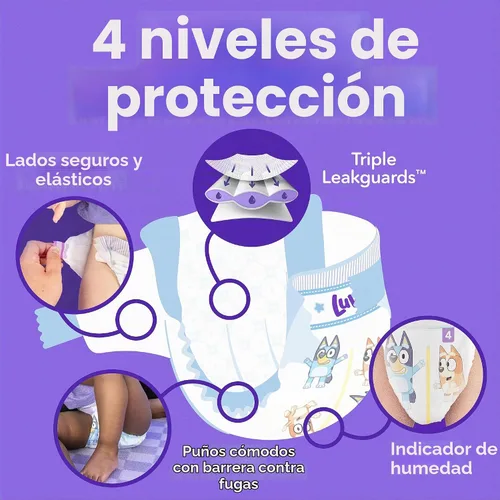 Vista 2 de Luvs Pañales - Tamaño 5, 172 unidades, Bluey Platinum Protection Baby Diaper