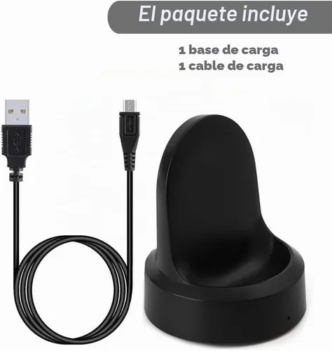 Vista 6 de Emilydeals para Gear S3 Charger, base de carga de repuesto para Samsung Gear S3 Classic/Frontier Smart Watch (negro)