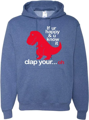 Vista 11 de Wild Bobby Sudadera con capucha unisex con estampado "If You're Happy and You Know it" de Dinausor
