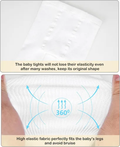 Vista 6 de Stelle Medias de bebé para niña, mallas de punto sin costuras, medias de algodón para bebés