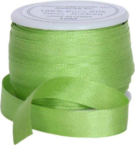 Vista 88 de Threadart Cinta de seda 100% pura - 3 tamaños - Docenas de colores - Castaño - 2 mm No. 524 Soft 100% pure silk ribbon on a single spool - perfect