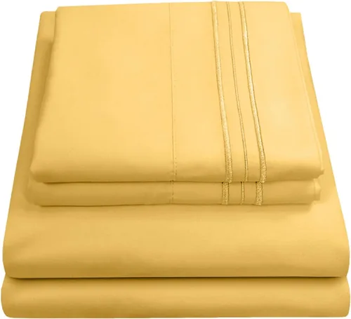 Vista 22 de Juego de sábanas extrasuaves de tamaño individual, ropa de cama transpirable y lujosa con correas elásticas integradas para las esquinas, colección