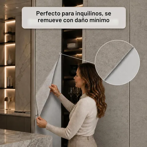 Vista 6 de Papel de hormigón teñido para muro con película adhesiva para interiores., VBS901 Gris cálido