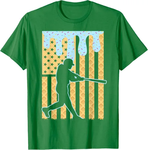 Vista 59 de Camiseta de béisbol Drip Boys Dripping Ice Cream Baseball American Flag, Negro -, Pequeña