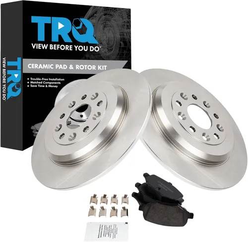 Vista 13 de TRQ Juego de pastillas de freno y rotor de cerámica trasera compatible con Honda Accord V6 1998-02 3.0L con frenos de disco traseros 02-06 Acura RSX