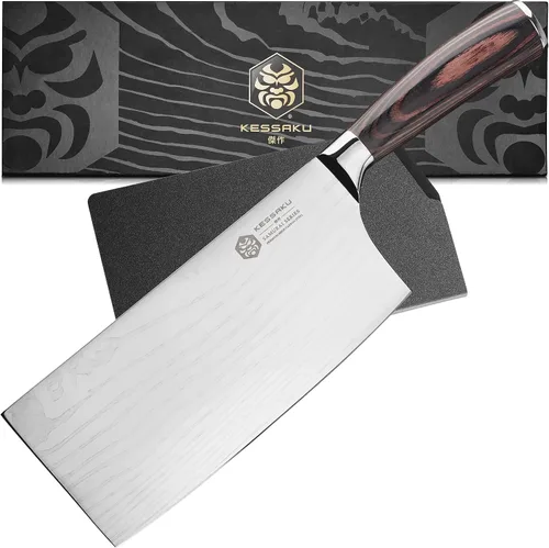 Vista 13 de KESSAKU Cuchillo multiusos dentado de 5.5 pulgadas - Serie Samurai - Cuchillo de cocina afilado - Acero inoxidable de alto carbono forjado 7Cr17MoV