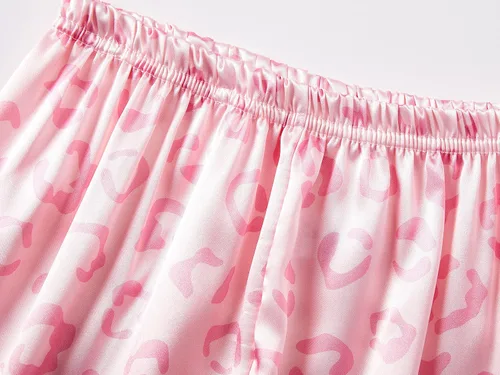 Vista 6 de Topgal Pijama de satén para niñas, estilo abrigo de unicornio y gato, conjunto de pijama sedoso con botones, talla 6-16