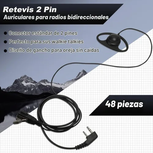 Vista 3 de Macarrie - Auriculares de radio Walkie Talkie con micrófono (6 unidades)