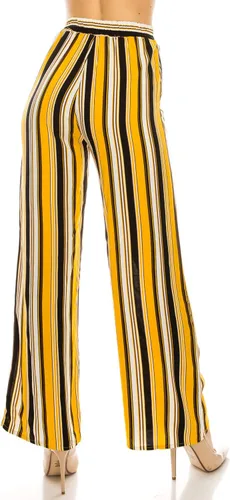 Vista 34 de Pantalones Palazzo para mujer, pantalones culottes sólidos y a rayas