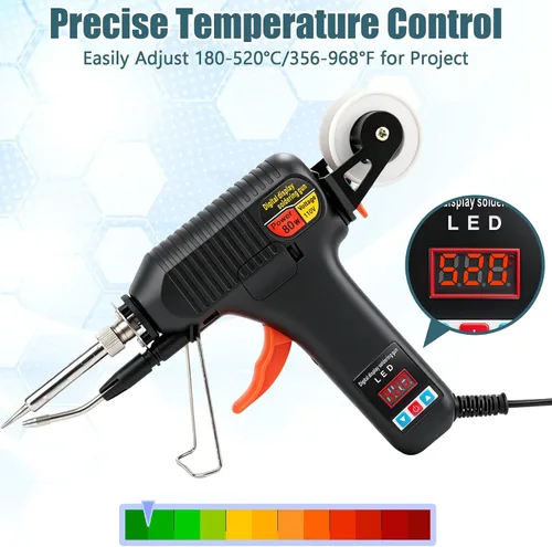 Vista 2 de Kit de pistola de soldadura, soldador de temperatura ajustable de 80 W