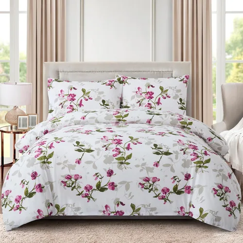 Vista 89 de Marina Decoration Juego de funda de edredón de 3 piezas con 2 fundas de almohada, diseño de rayas negras y grises, tamaño doble/matrimonial