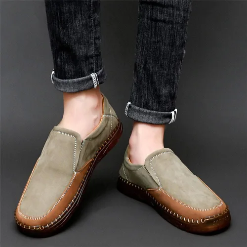 Vista 4 de GEXECEUSS Mocasines ligeros para hombre, zapatos de conducción sin cordones, mocasines informales, mocasines planos, zapatos de barco, zapatos
