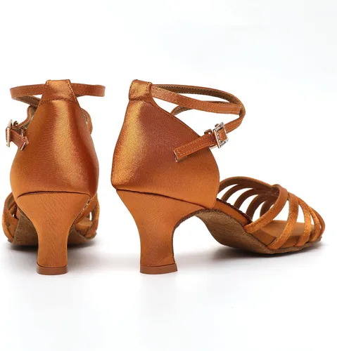 Vista 8 de foralod Zapatos de baile para mujer, tacones de baile de salón, zapatos de baile latino para adultos, zapatos de salsa para mujer, zapatos