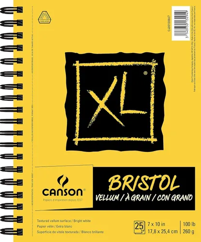 Vista 8 de Canson Papel Bristol Serie XL, Liso, Bloc Encuadernado con Espiral, 7 x 10 pulgadas, 25 hojas (100lb/260g) - Papel de Artista para Adultos
