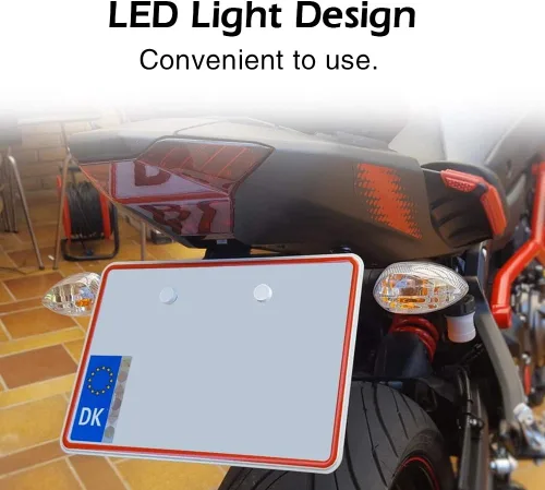 Vista 2 de Akozon - Soporte para placa de matrícula con luz LED para MT-07 FZ-07 2014-2018, Popular, Moderno