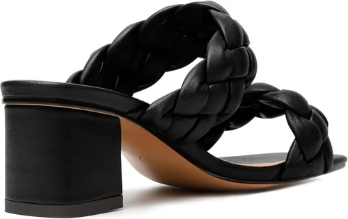 Vista 5 de Sandalias de tacón bajo para mujer, sin cordones, con punta cuadrada, estilo casual, mate, de 2 pulgadas