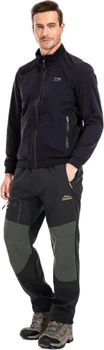 Vista 8 de Men's Snow Ski Hiking Pants Fleece Lined Softshell Windproof Winter Insulated Cargo Pants with Zipper Pockets