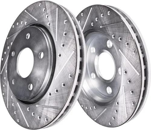 Vista 75 de Detroit Axle - Rotores de freno delanteros perforados y ranurados + repuesto de pinza de freno lateral del conductor para Honda Odyssey Acura MDX