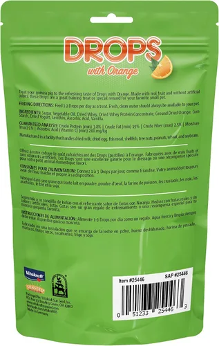 Vista 2 de Vitakraft Drops - Golosinas de yogur para conejillos de indias, naranja, 5.3 onzas (paquete de 1)