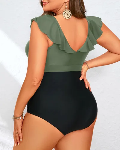 Vista 21 de Daci Falbala - Traje de baño de una pieza para mujer, con volantes y control de abdomen