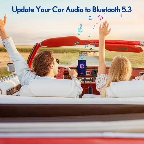 Vista 8 de BESIGN BK01 Kit Bluetooth para coche, receptor auxiliar inalámbrico para llamadas manos libres y transmisión de música con filtro de ruido de bucle