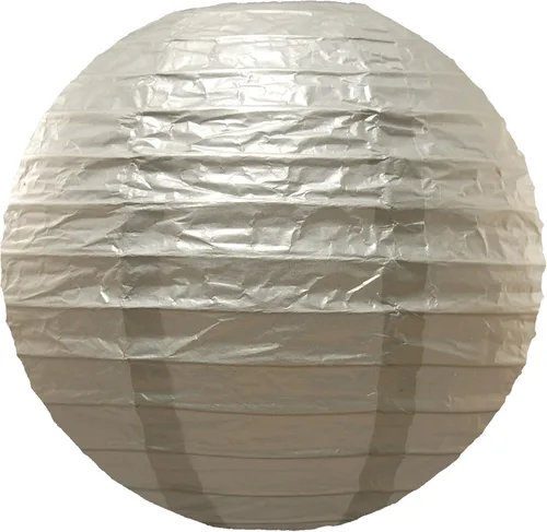 Vista 6 de LumaBase Linternas redondas de papel, oro metálico - Juego de 5
