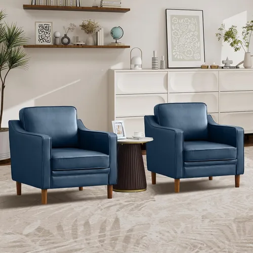 Vista 45 de Kingfun Sofá en Forma de L de 88", Sofá Seccional de Chenilla, Sofás Modernos de Mediados de Siglo con Marco de Madera Maciza para Sala de Estar