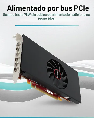 Vista 5 de VisionTek Tarjeta gráfica AMD Radeon RX 580 8GB GDDR5 6X Mini DP