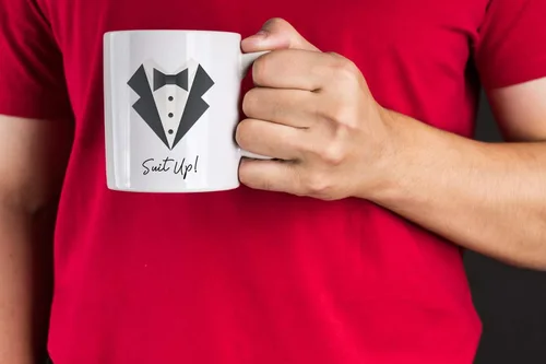 Vista 4 de Suit Up Tux - Suministros para despedida de soltero para hombres, taza de café para novios y padrinos de boda, regalo de taza de boda