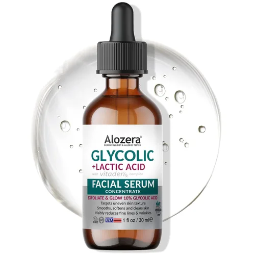 Vista 9 de Alozera Juego de 4 sueros faciales con retinol, colágeno, vitamina C, niacinamida, ácido hialurónico y ácido glicólico, exfoliante, hidratante