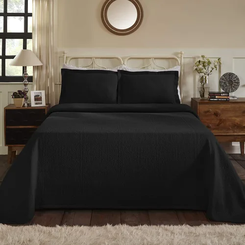 Vista 6 de BLUENILEMILLS BNM - Juego de 3 colchas de Matelasse, ropa de cama de gran tamaño, suave, transpirable, ligera, con juego de edredón de algodón