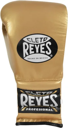 Vista 2 de CLETO REYES Guantes de boxeo tradicionales de entrenamiento con cordones, 12 onzas, oro macizo