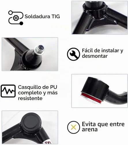 Vista 2 de Brazos de control superiores delanteros, kit de rótula tubular de elevación de 2-4 pulgadas compatible con Silverado 1500 Sierra 4WD 4X4 RWD