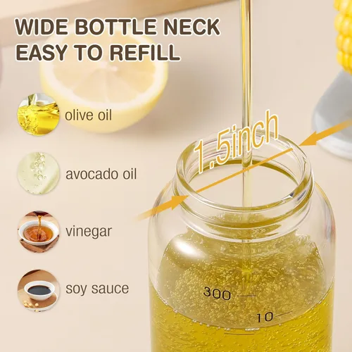 Vista 6 de Vucchini Botella Dispensadora Grande de Aceite de Oliva Dispensador de Aceite de Cocina Contenedor de Salsa de Soja con Volteo Automático - Aceitera
