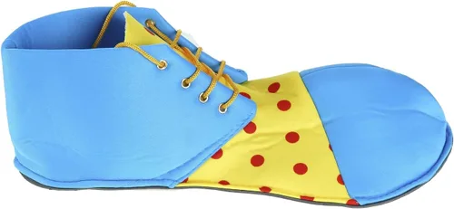 Vista 8 de BinaryABC Zapatos de payaso para disfraz de Halloween, accesorios de disfraz de payaso (azul amarillo)