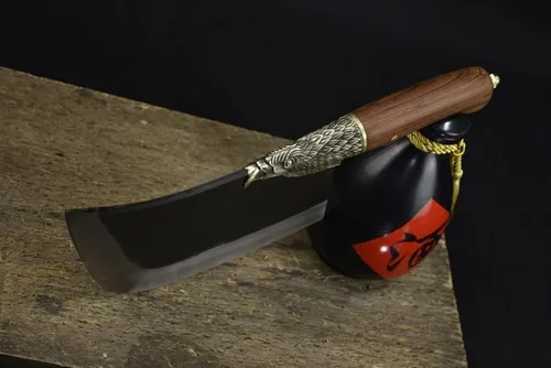Vista 7 de Cuchillo de carnicero para carne, 8 pulgadas de forja afilada a mano de corte de huesos de corte de huesos Cuchillo de chef para el hogar