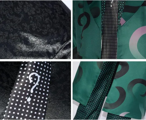 Vista 5 de Riddler Disfraz de cosplay para hombre, Edward Nygma, conjunto completo de trajes de Halloween