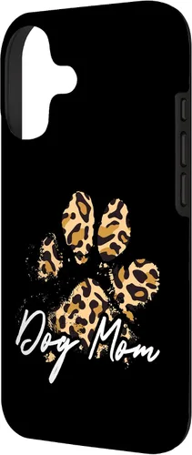 Vista 2 de Dog Mom Gift Leopard Paw Print Fur Mama Case para iPhone 17