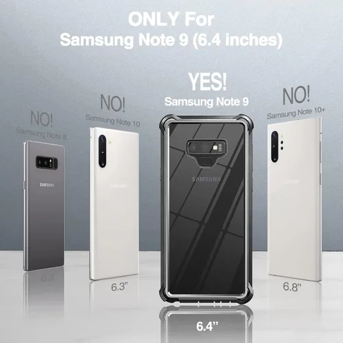 Vista 2 de Dexnor Funda para Galaxy Note 9 con protector de pantalla transparente de grado militar resistente 360 cuerpo completo protector a prueba de golpes
