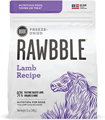 Vista 17 de BIXBI Rawbble - Alimento liofilizado para perros, receta de res, 4.5 onzas, 98% de carne y órganos, sin rellenos, comida cruda para perros apta