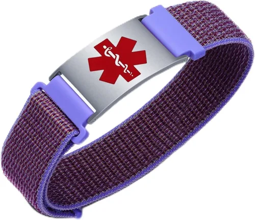 Vista 49 de Pulseras deportivas personalizadas de alerta médica para mujeres y hombres – Pulseras de identificación médica personalizadas con grabado gratuito