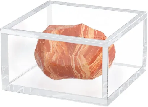 Vista 10 de AITEE Caja de acrílico con tapa, pequeña caja de almacenamiento cuadrada