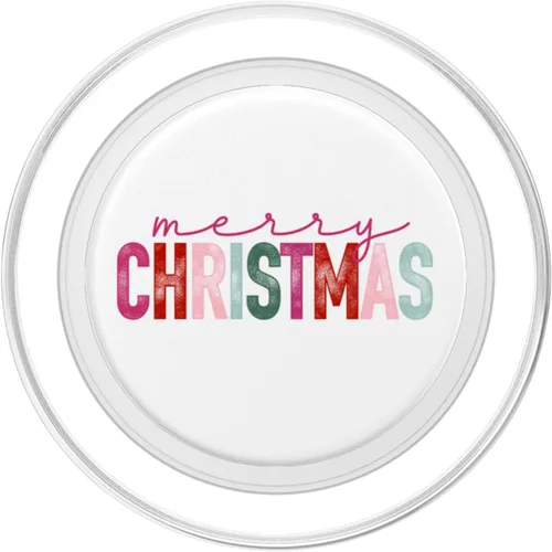 Vista 2 de Feliz Navidad Rosa Minimalista Para La Temporada Festiva PopSockets MagSafe PopGrip para iPhone